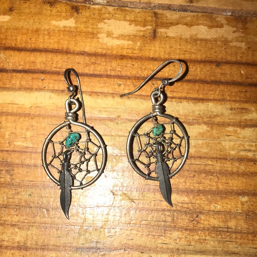 Indian feather dream catcher and a unique stone